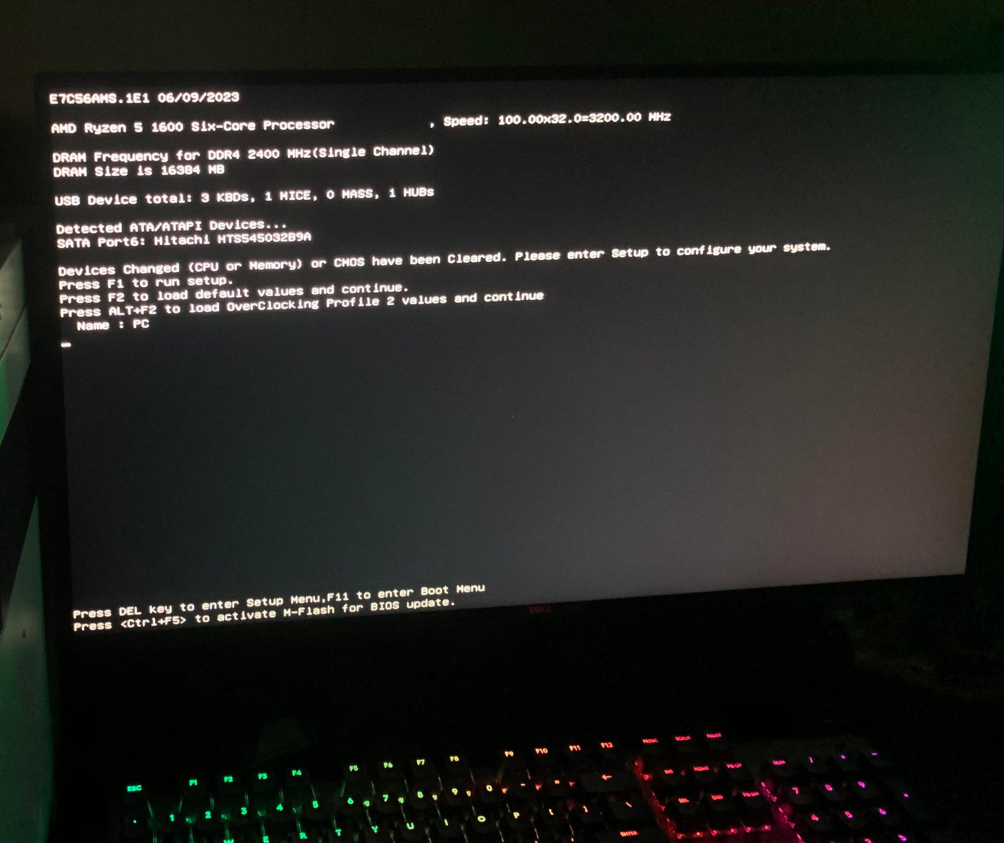 CPU Or Memory Changed Keyboard Not Working