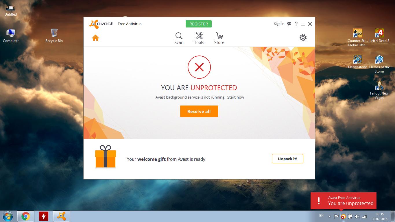 Avast Free Antivirus You Are Unprotected