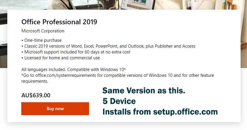 5 Device Microsoft Office Professional Plus 2019 Product Key FPP Retail. 5U