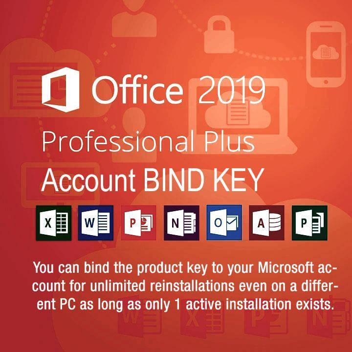 Microsoft Office Professional Plus 2019 Product Key BIND Retail key